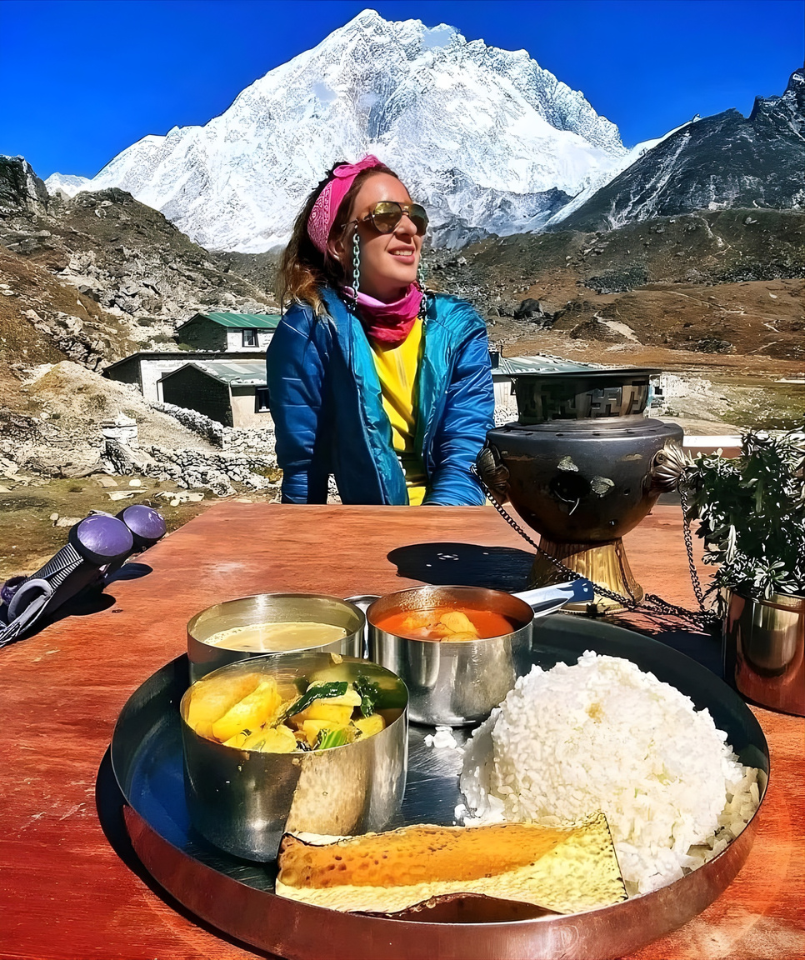 Having food on everest base camp trek