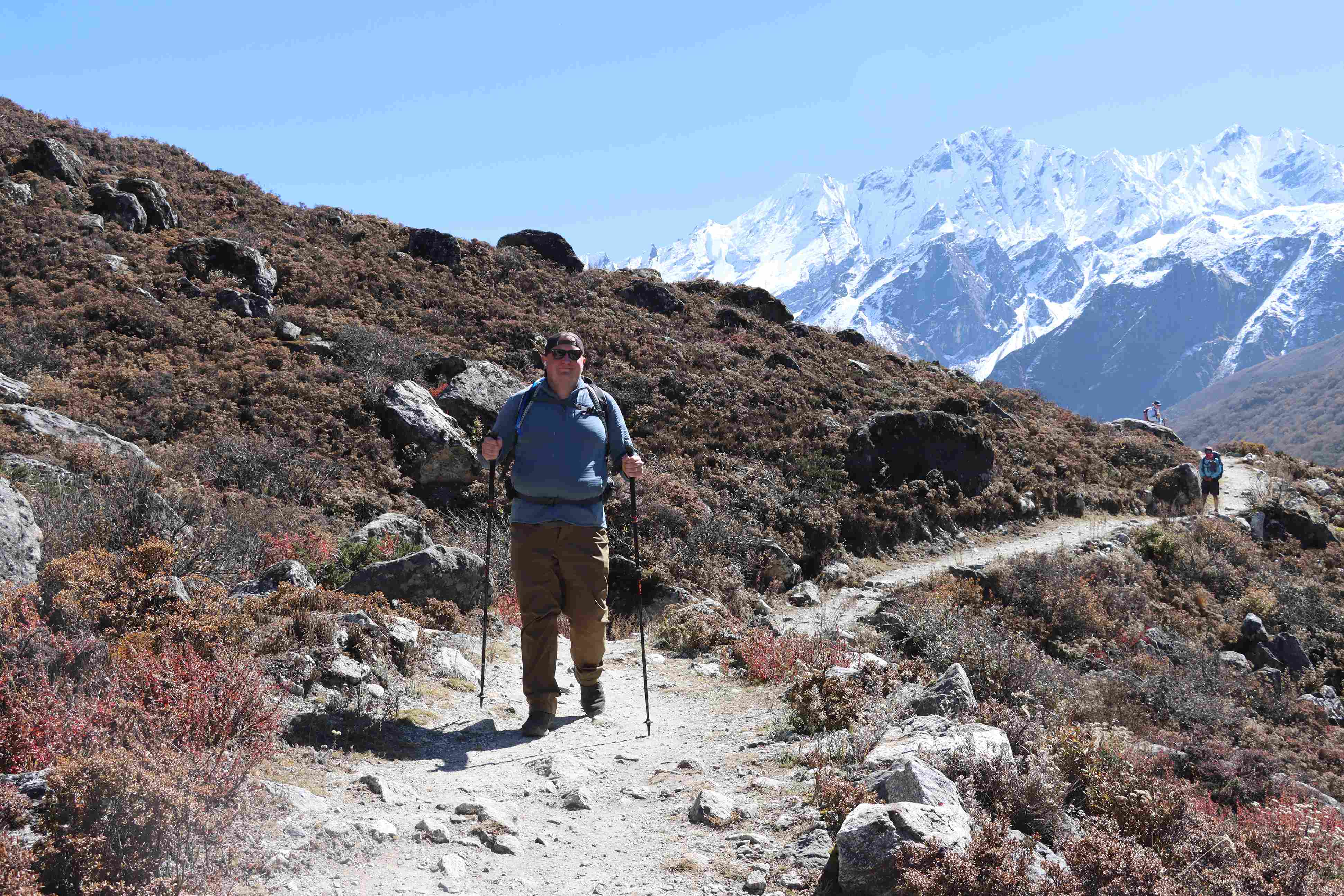 Trekkers Returning From Lantang , Going Towards Kyanjin Gompa