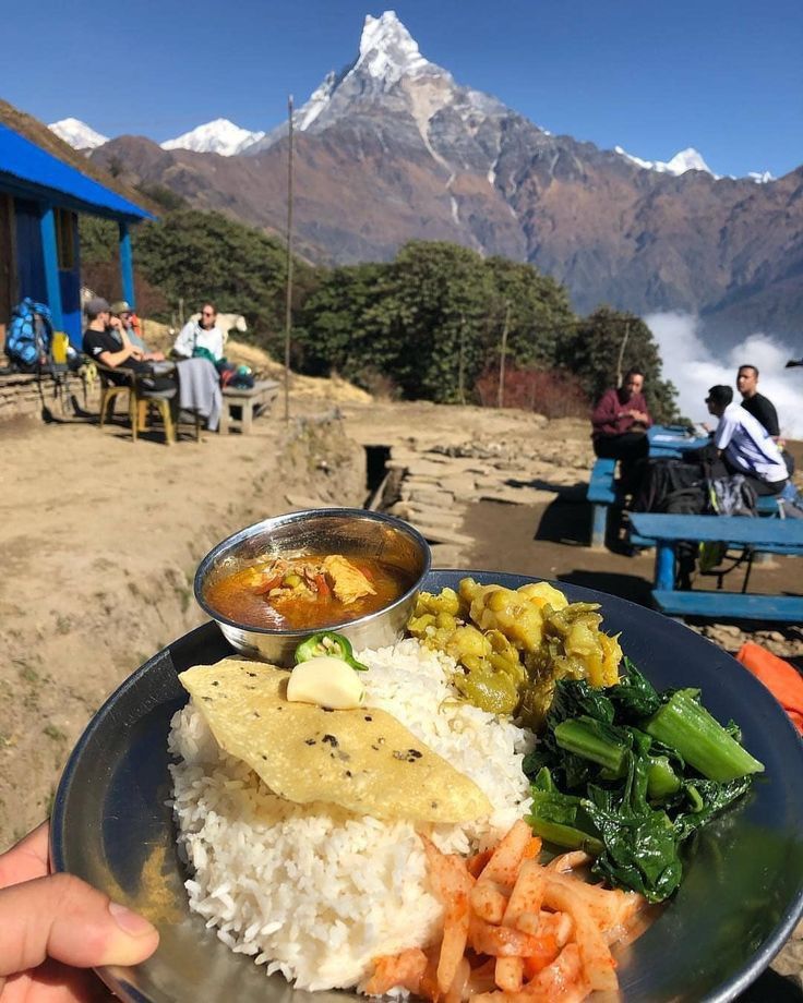 Dal bhat on annapurna base camp trek